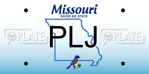 PLJ Missouri License Plate