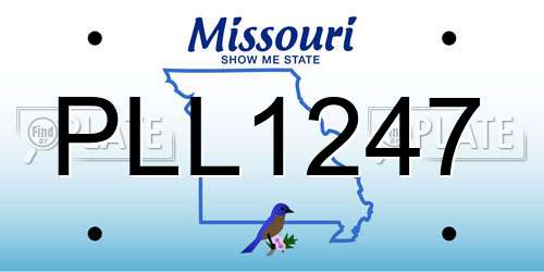 PLL1247 Missouri License Plate