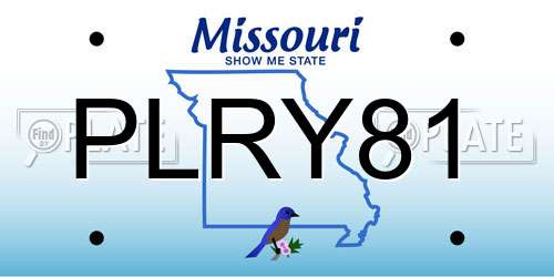 PLRY81 Missouri License Plate