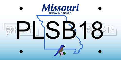 PLSB18 Missouri License Plate