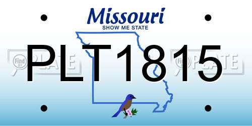 PLT1815 Missouri License Plate