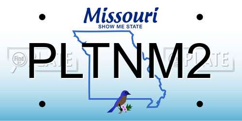 PLTNM2 Missouri License Plate