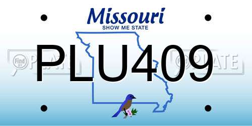 PLU409 Missouri License Plate
