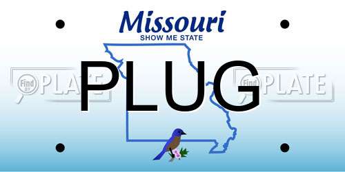PLUG Missouri License Plate