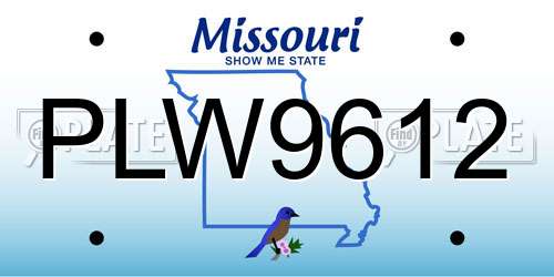 PLW9612 Missouri License Plate