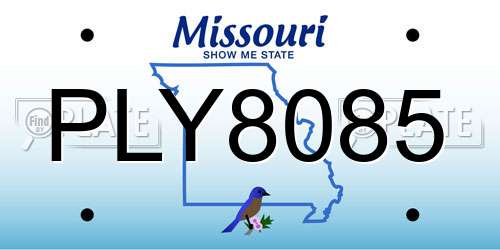 PLY8085 Missouri License Plate