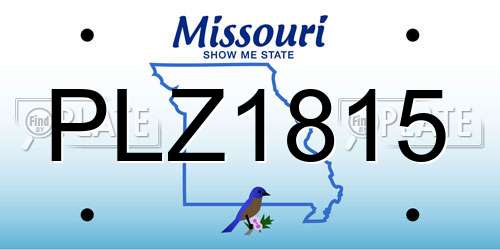 PLZ1815 Missouri License Plate