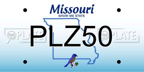PLZ50 Missouri License Plate