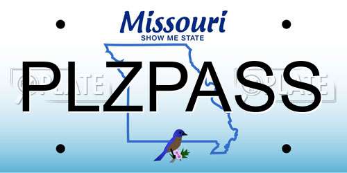 PLZPASS Missouri License Plate