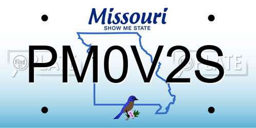 PM0V2S Missouri License Plate