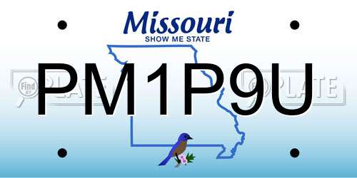 PM1P9U Missouri License Plate