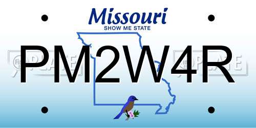 PM2W4R Missouri License Plate