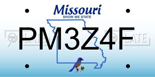 PM3Z4F Missouri License Plate