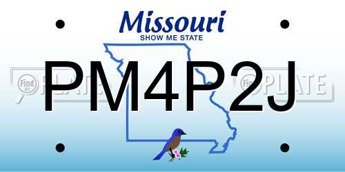 PM4P2J Missouri License Plate