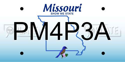 PM4P3A Missouri License Plate