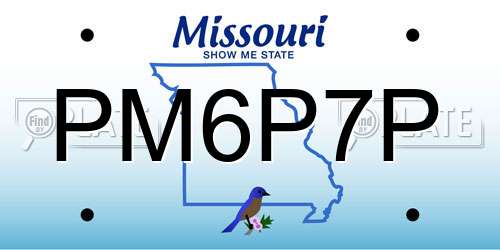 PM6P7P Missouri License Plate