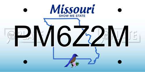 PM6Z2M Missouri License Plate