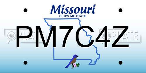 PM7C4Z Missouri License Plate