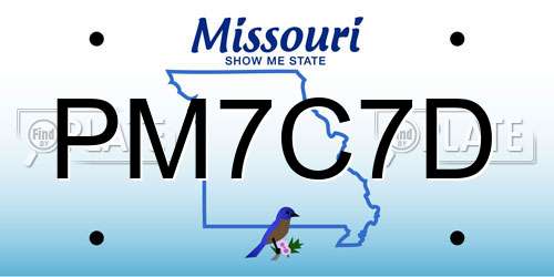 PM7C7D Missouri License Plate