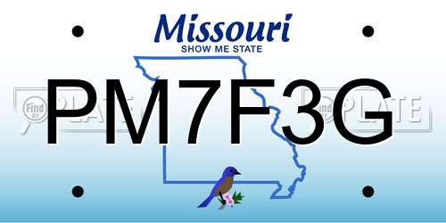 PM7F3G Missouri License Plate