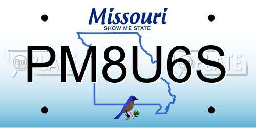 PM8U6S Missouri License Plate