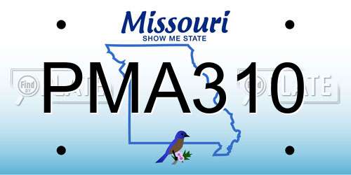PMA310 Missouri License Plate