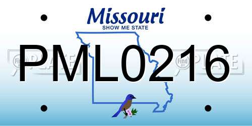 PML0216 Missouri License Plate