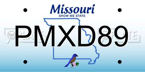 PMXD89 Missouri License Plate