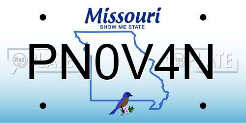 PN0V4N Missouri License Plate