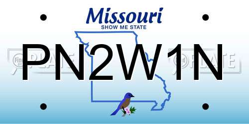 PN2W1N Missouri License Plate