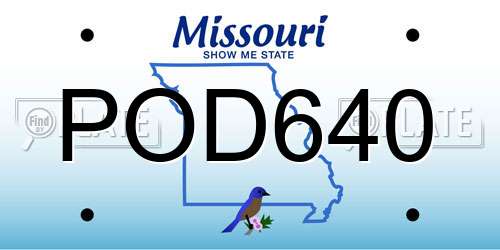 POD640 Missouri License Plate