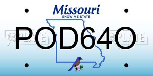 POD64O Missouri License Plate