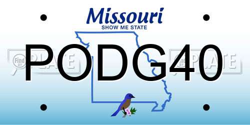 PODG40 Missouri License Plate