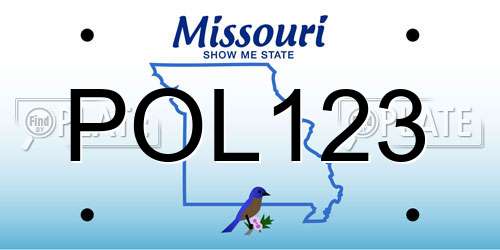 POL123 Missouri License Plate