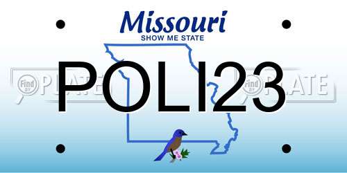 POLI23 Missouri License Plate