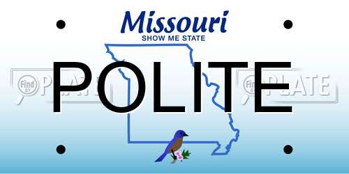 POLITE Missouri License Plate