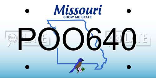 POO640 Missouri License Plate