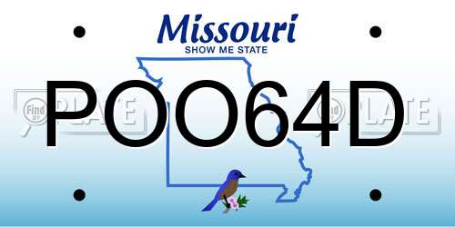 POO64D Missouri License Plate