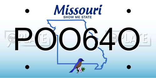 POO64O Missouri License Plate