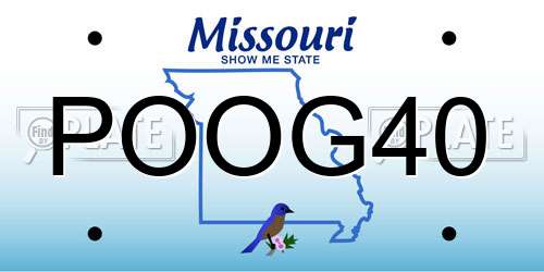POOG40 Missouri License Plate
