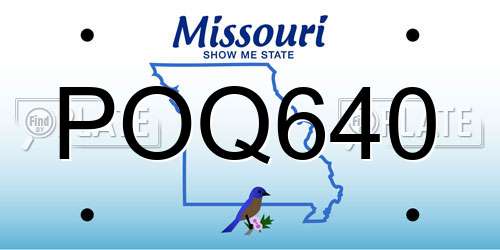 POQ640 Missouri License Plate