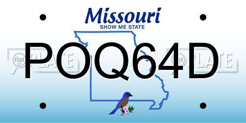 POQ64D Missouri License Plate