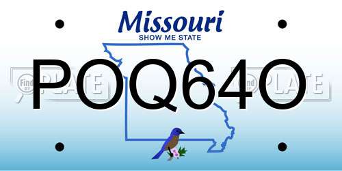 POQ64O Missouri License Plate