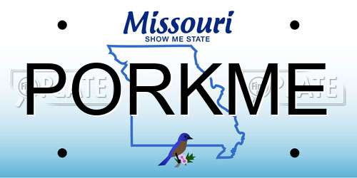 PORKME Missouri License Plate