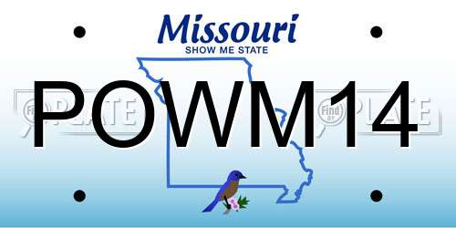 POWM14 Missouri License Plate