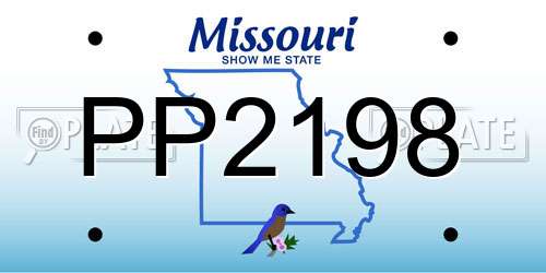 PP2198 Missouri License Plate