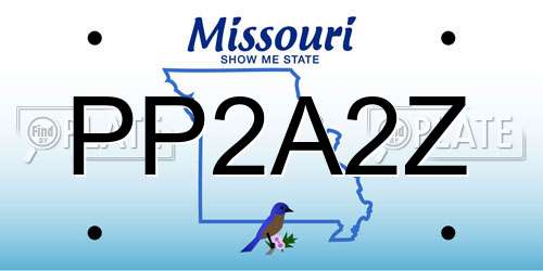 PP2A2Z Missouri License Plate