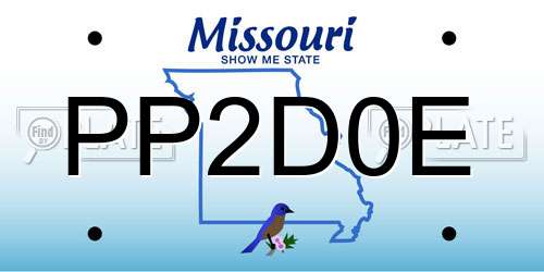 PP2D0E Missouri License Plate