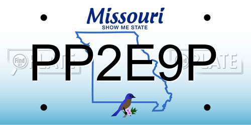 PP2E9P Missouri License Plate