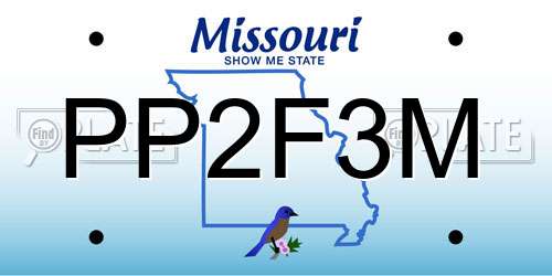 PP2F3M Missouri License Plate
